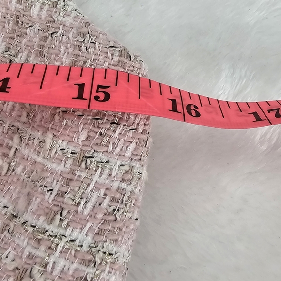 Zara Pink w/ Metallic Threads Tweed  Cropped Tank Top Womens Size Small - Picture 15 of 16